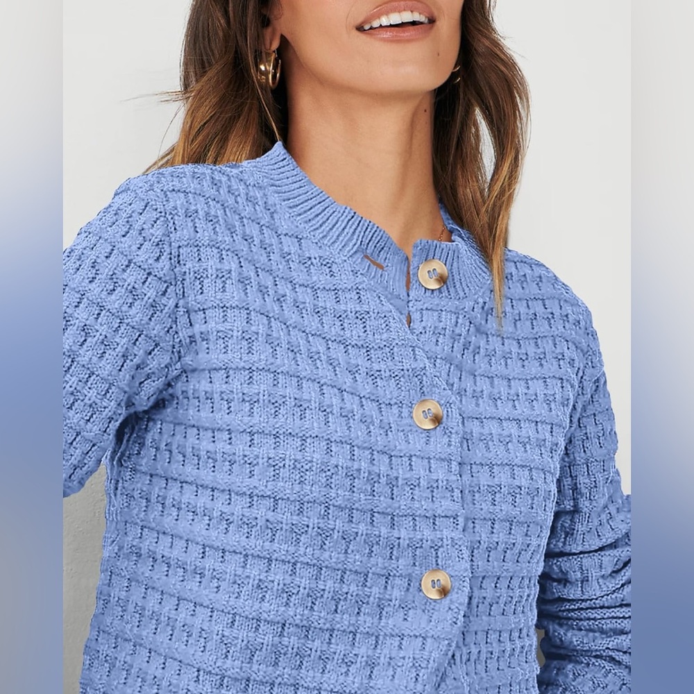 Sz S women Knit Cardigan Sweaters Casual Long Sleeve  sweater button down